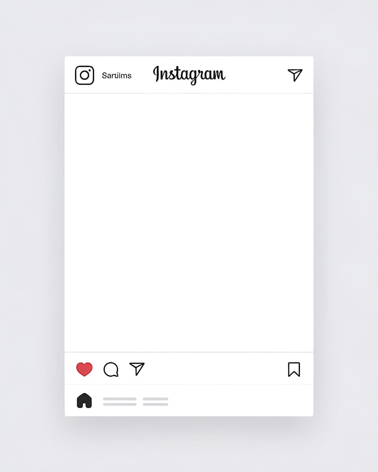 Photo modèle minimaliste de mise en page de message instagram vide avec des icônes pour une conception personnalisée