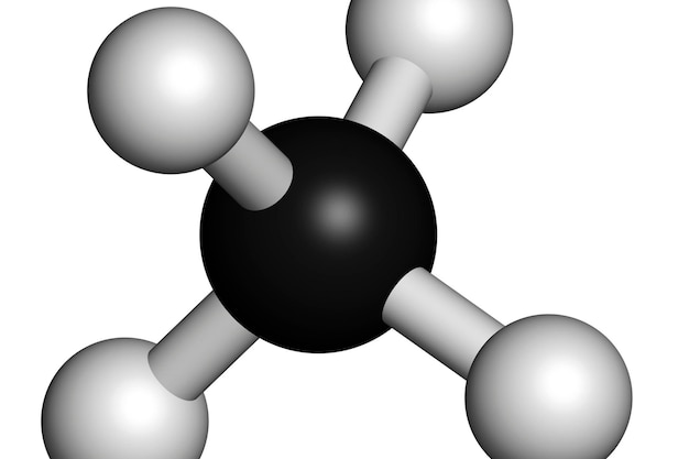 Photo modèle moléculaire du composant du gaz naturel de l'éthane