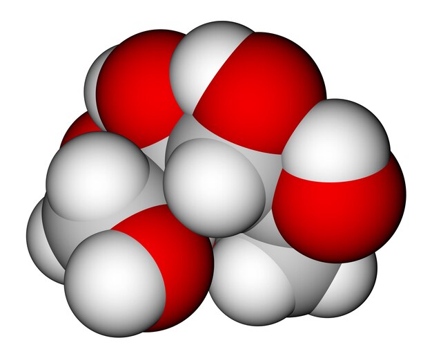 Photo modèle moléculaire de remplissage d'espace de sorbitol