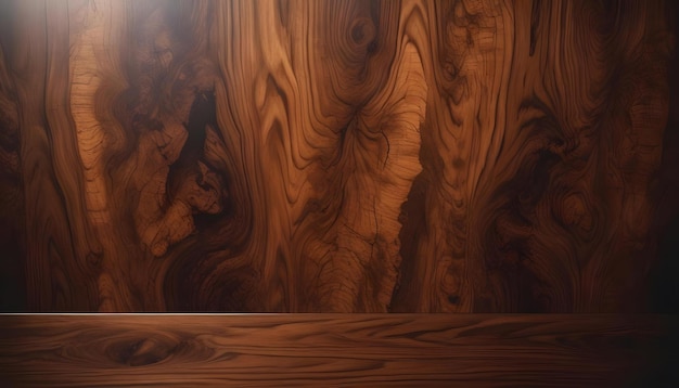 Modèle de mur et de table Texture en bois riche avec des grains sombres complexes et des tons chauds