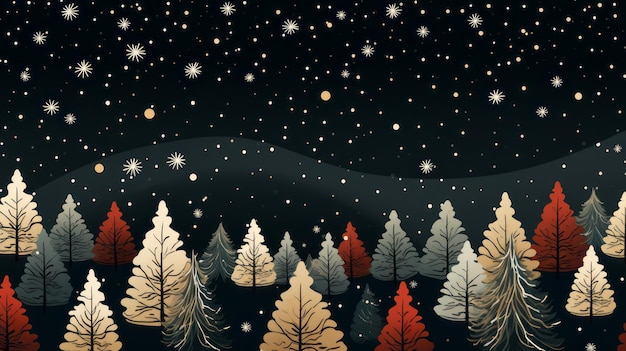 Modèle de Noël dans une illustration de Noël de style minimaliste