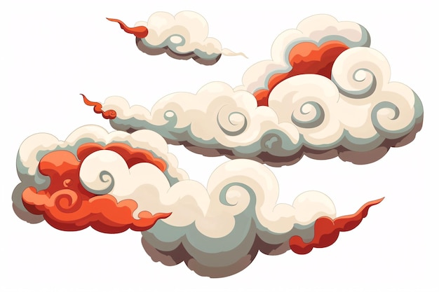 Photo modèle de nuage propice traditionnel de style chinois matériau festif festif cloud propice