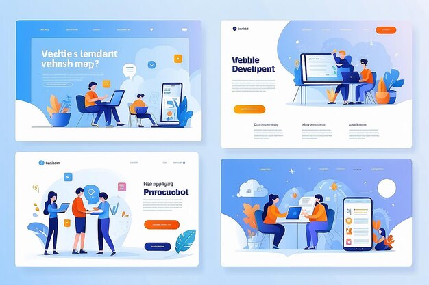 Modèle de page d'atterrissage de développement de site Web