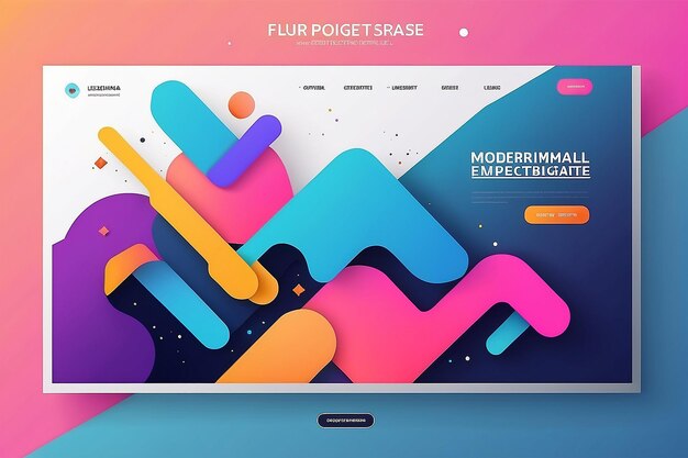 Modèle de page d'atterrissage pour votre site Web Arrière-plan abstrait moderne et à la mode avec des formes géométriques