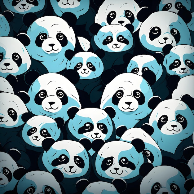 Modèle de pandas de dessin animé