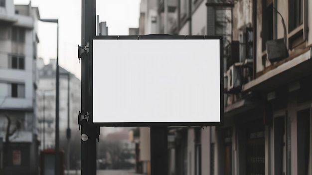 Modèle de panneau d'affichage blanc dans l'environnement urbain sur l'espace vide de la façade à l'IA générative