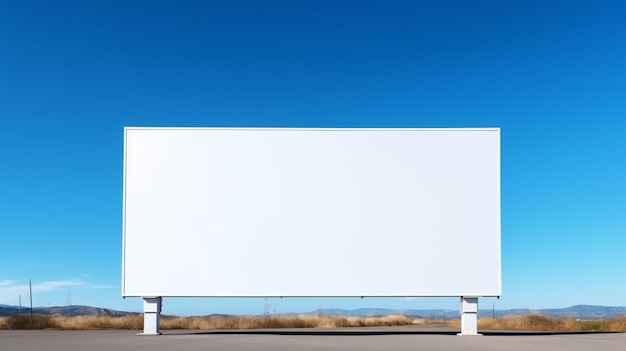 Modèle de panneau d'affichage extérieur sur fond de ciel bleu Maquette pour une conception personnalisée