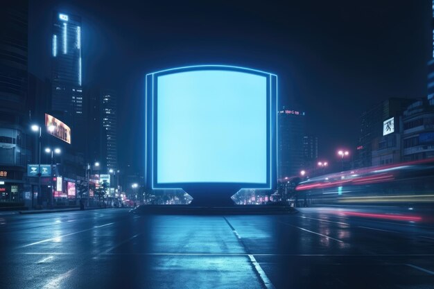 Modèle de panneau d'affichage urbain futuriste dynamique et publicité extérieure