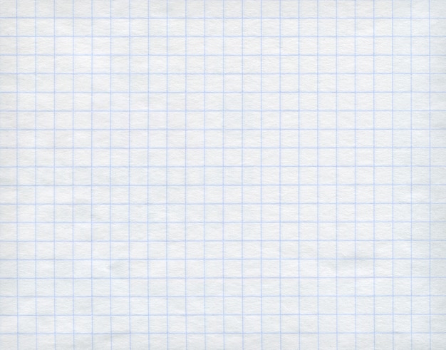 Modèle de papier de maths détaillé bleu sur fond blanc.