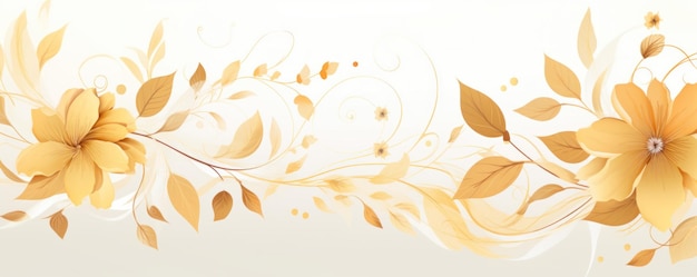 Modèle pastel doré de dessins de fleurs avec feuilles et pétales ar 52 v 52 ID d'emploi 1805db3447994ee1b434cd8f63aec8f0