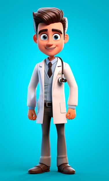 Photo modèle de personnage 3d d'un médecin