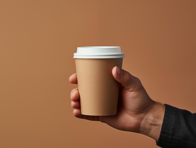 modèle photo d'une tasse de café jetable tasse de papier jetable pour le café à emporter avec couvercle blanc