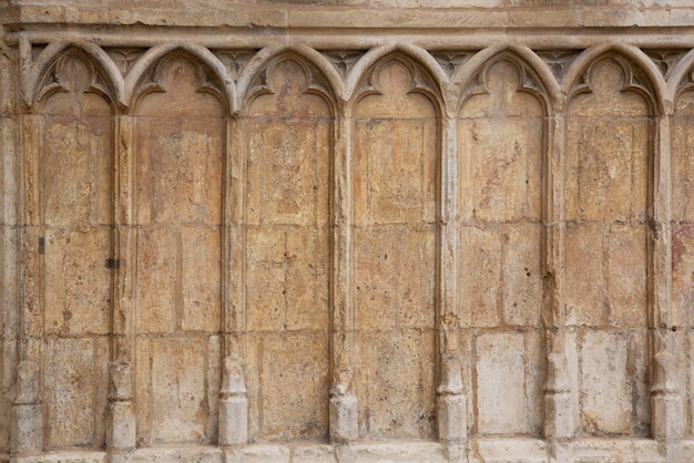 Modèle de pierre sur la façade de l'église St Mary à Morella, Espagne