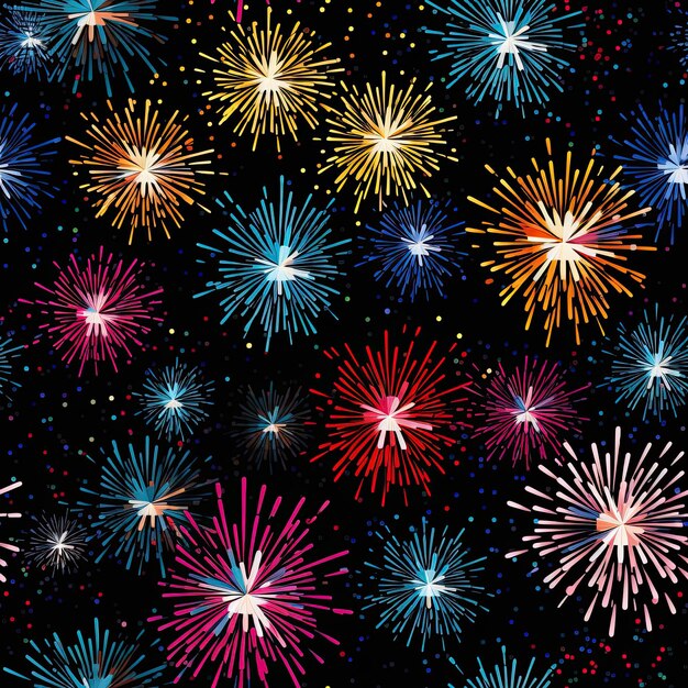 Modèle de pixel festif de célébration de feux d'artifice