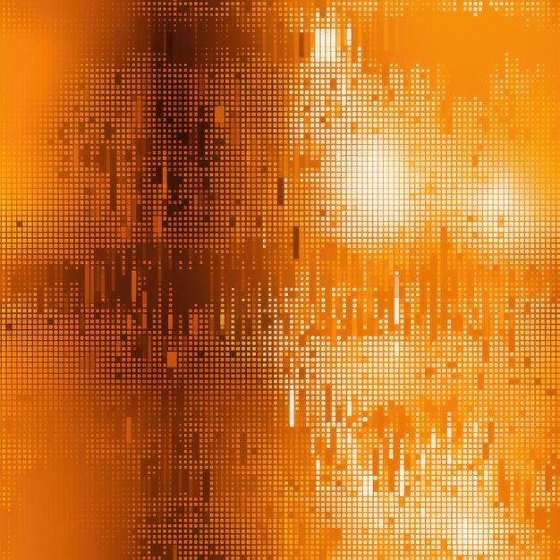 Photo modèle de pixel orange futuriste de code matriciel
