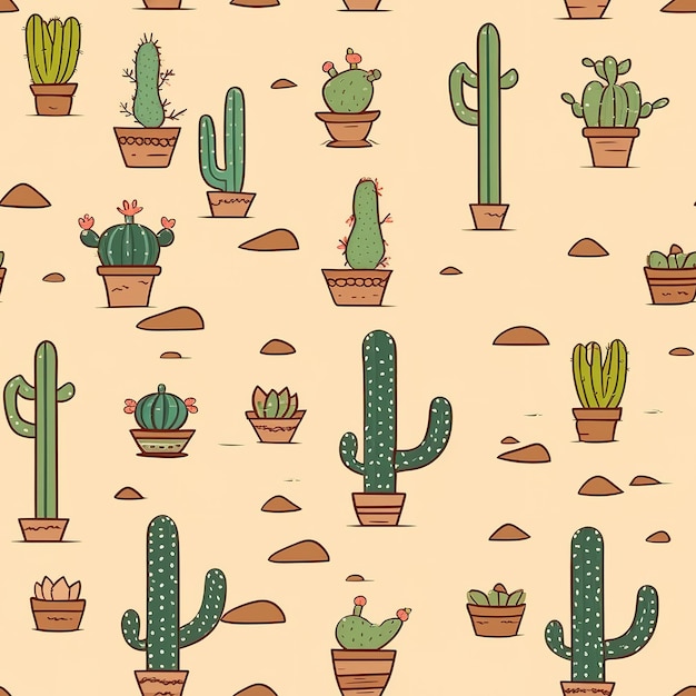 modèle de plantes de cactus