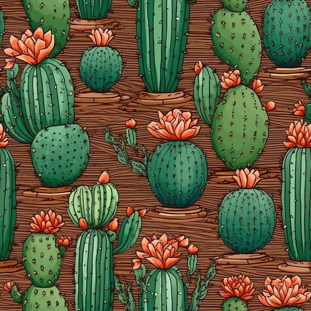 modèle de plantes de cactus