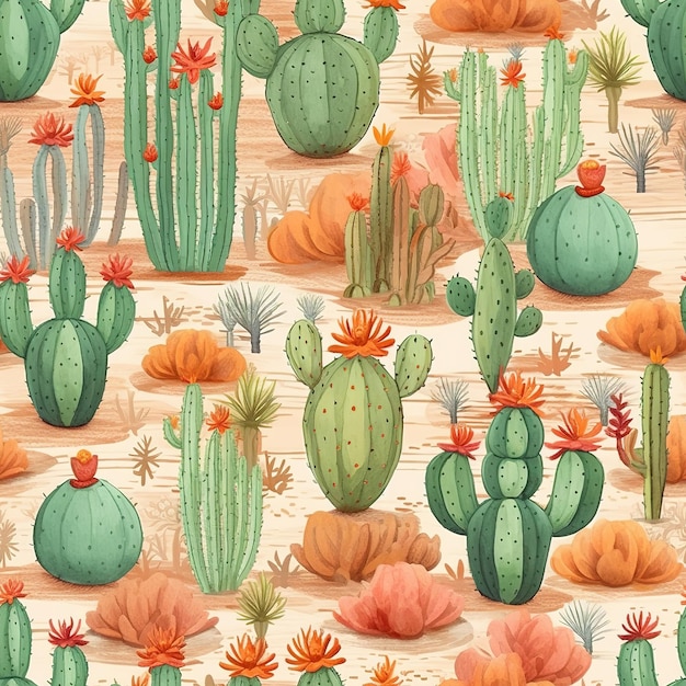 modèle de plantes de cactus