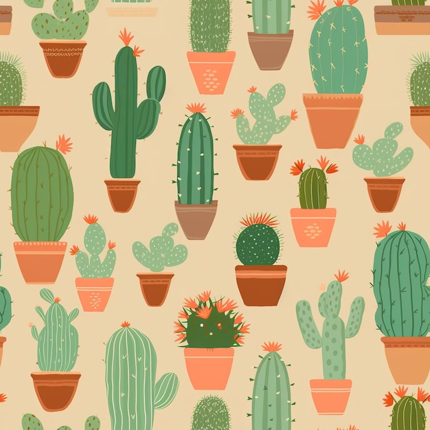 modèle de plantes de cactus