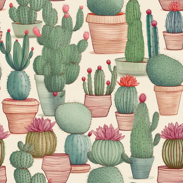 modèle de plantes de cactus