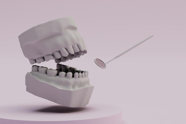 modèle en plâtre de la mâchoire pour le diagnostic.services d'un dentiste pour l'examen de la cavité buccale.
