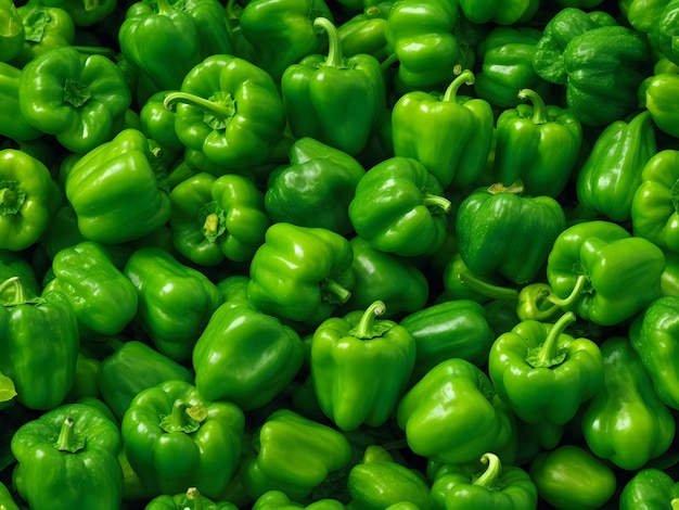 Photo modèle de poivron vert beaux légumes verts sains et brillants pour les salades
