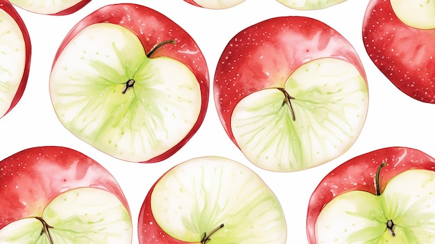 Modèle de pomme aquarelle