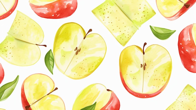 Modèle de pomme aquarelle