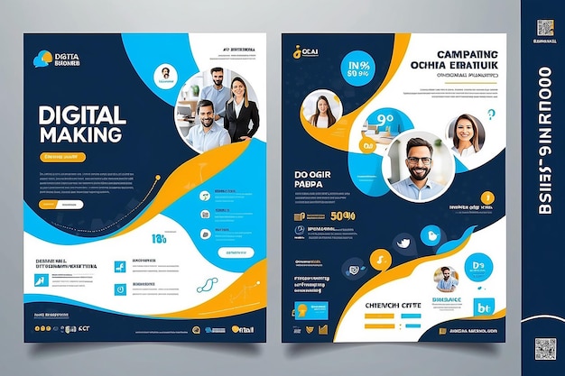 Modèle de post de conception de médias sociaux d'entreprise pour le profil d'entreprise de marketing numérique vecteur premium