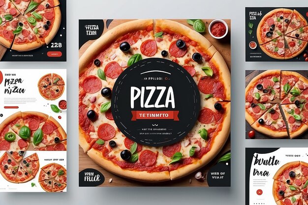 Photo un modèle de post sur les réseaux sociaux pour une délicieuse pizza