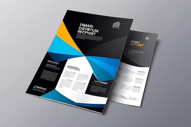 Modèle de présentation de la brochure ou du dépliant Couverture du rapport annuel