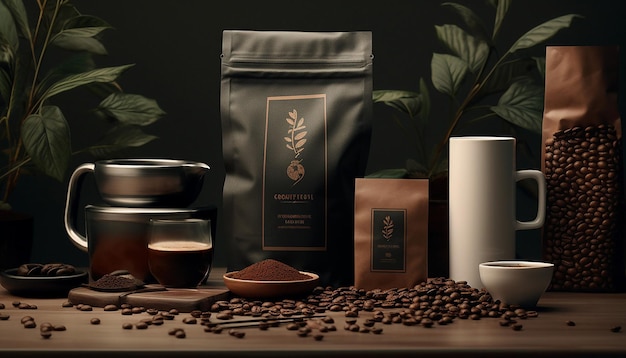 modèle de produit de café