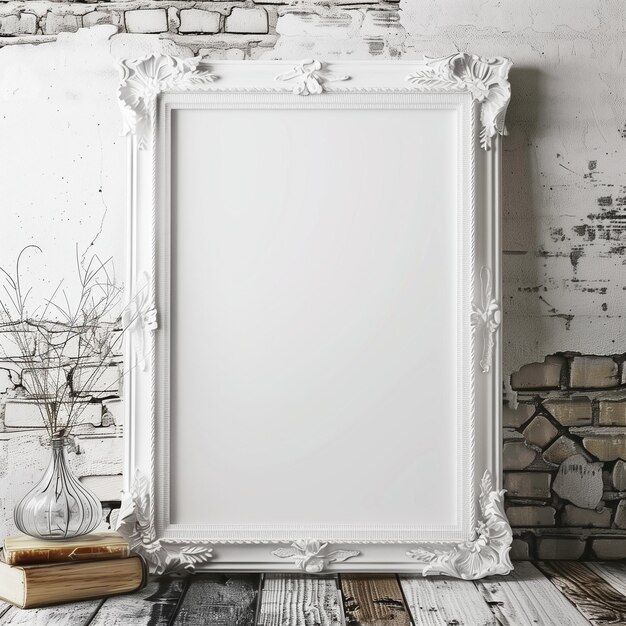 Photo modèle de psd à cadre blanc à haute résolution photo blanche