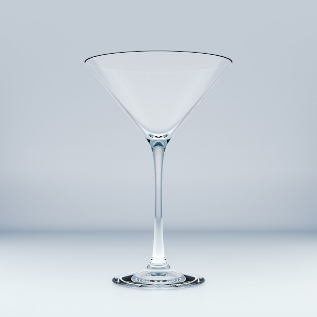 Modèle réaliste d'un verre transparent vide. Illustration 3D.