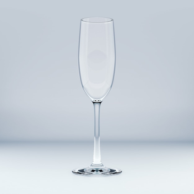 Modèle réaliste d'un verre transparent vide. Illustration 3D.