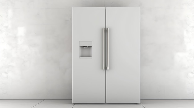 Photo modèle de réfrigérateur vide à l'arrière-plan avec espace de copie pour le texte