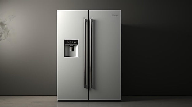 Modèle de réfrigérateur vide à l'arrière-plan avec espace de copie pour le texte