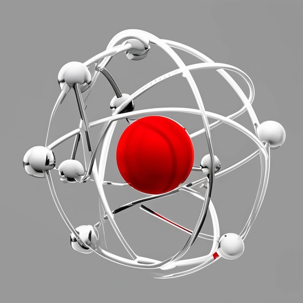 Modèle de rendu 3D Atom isolé sur fond blanc