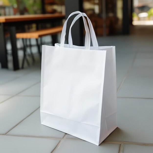 Modèle de sac à courses blanc