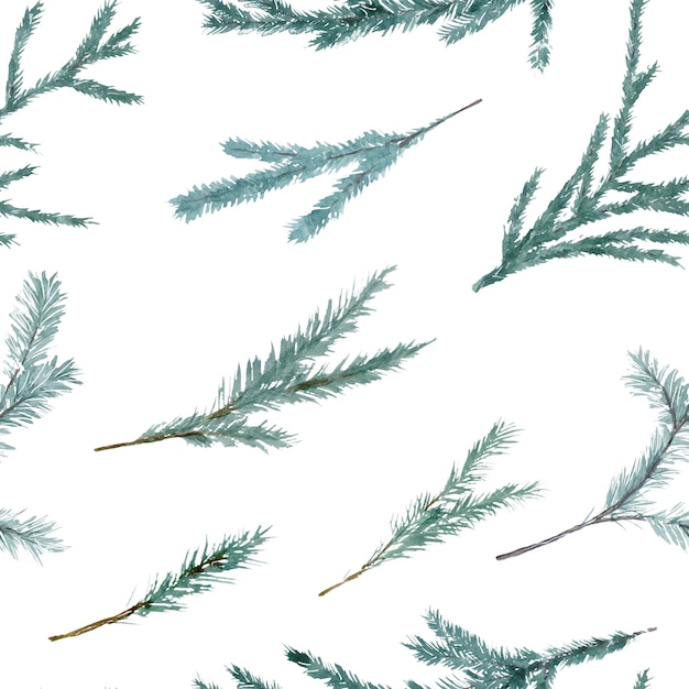 Modèle sans couture aquarelle avec des arbres de Noël