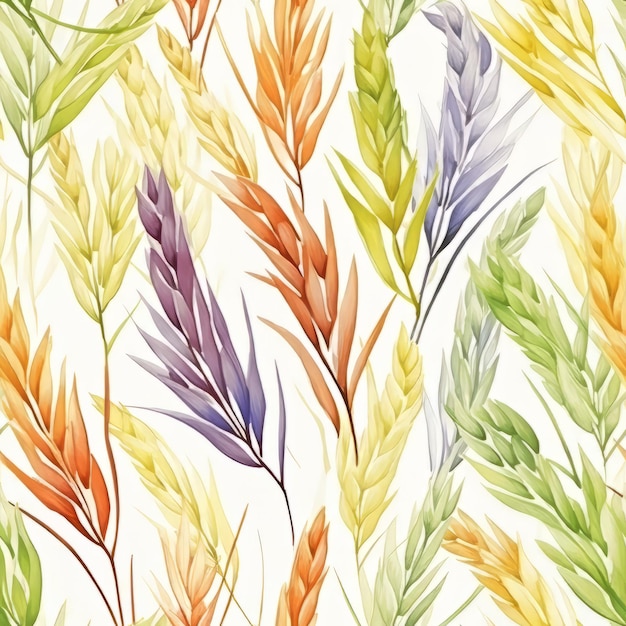 modèle sans couture avec aquarelle de grain de riz