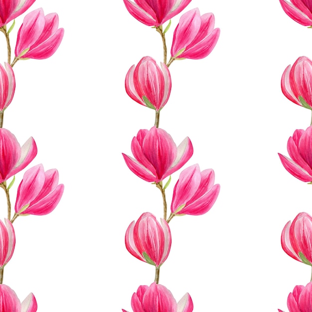 Modèle sans couture aquarelle magnolia