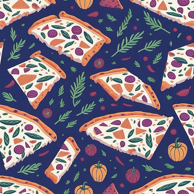 Modèle sans couture avec un beau thème de pizza