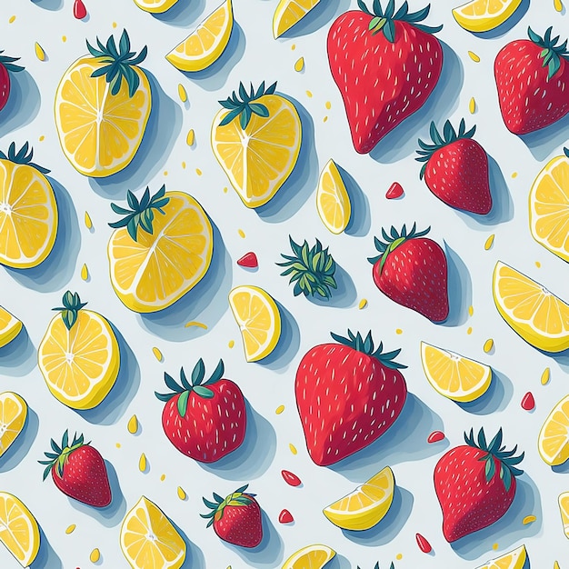 Modèle sans couture avec de beaux motifs de fruits