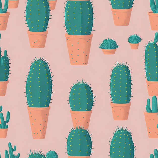 modèle sans couture de cactus graphique