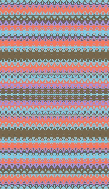 Modèle sans couture avec un dessin géométrique dans les couleurs bleu, rose et orange.