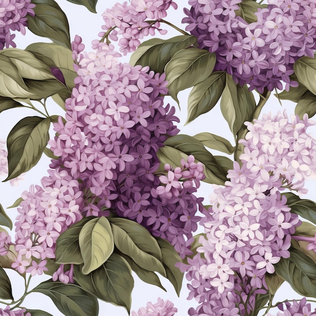 Modèle sans couture de fleurs lilas sur fond violet