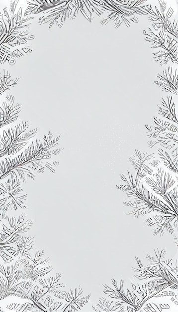 Photo modèle sans couture avec forêt d'épinettes brumeuses sapins isolés sur fond blanc concept de noël