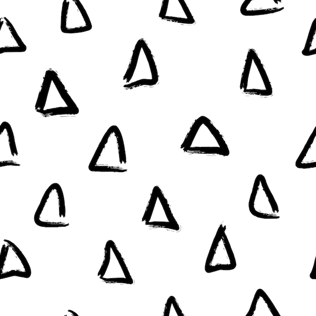 Modèle sans couture géométrique simple abstrait avec des triangles peints avec un pinceau