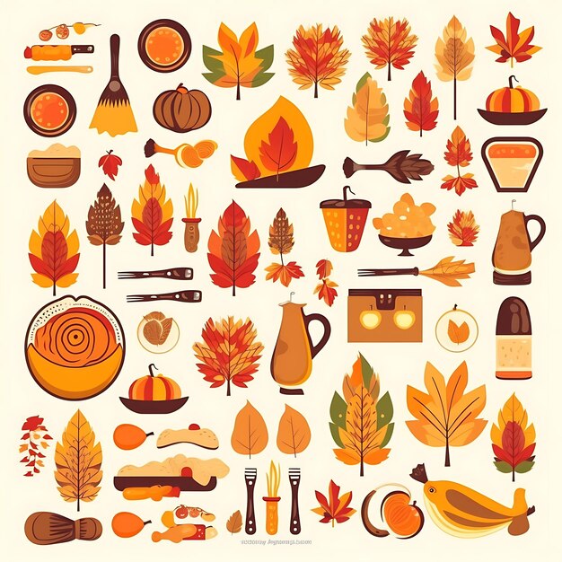 Photo modèle sans couture joyeux thanksgiving dayautomne automnethanksgiving citrouilles mignonnes fond doodle